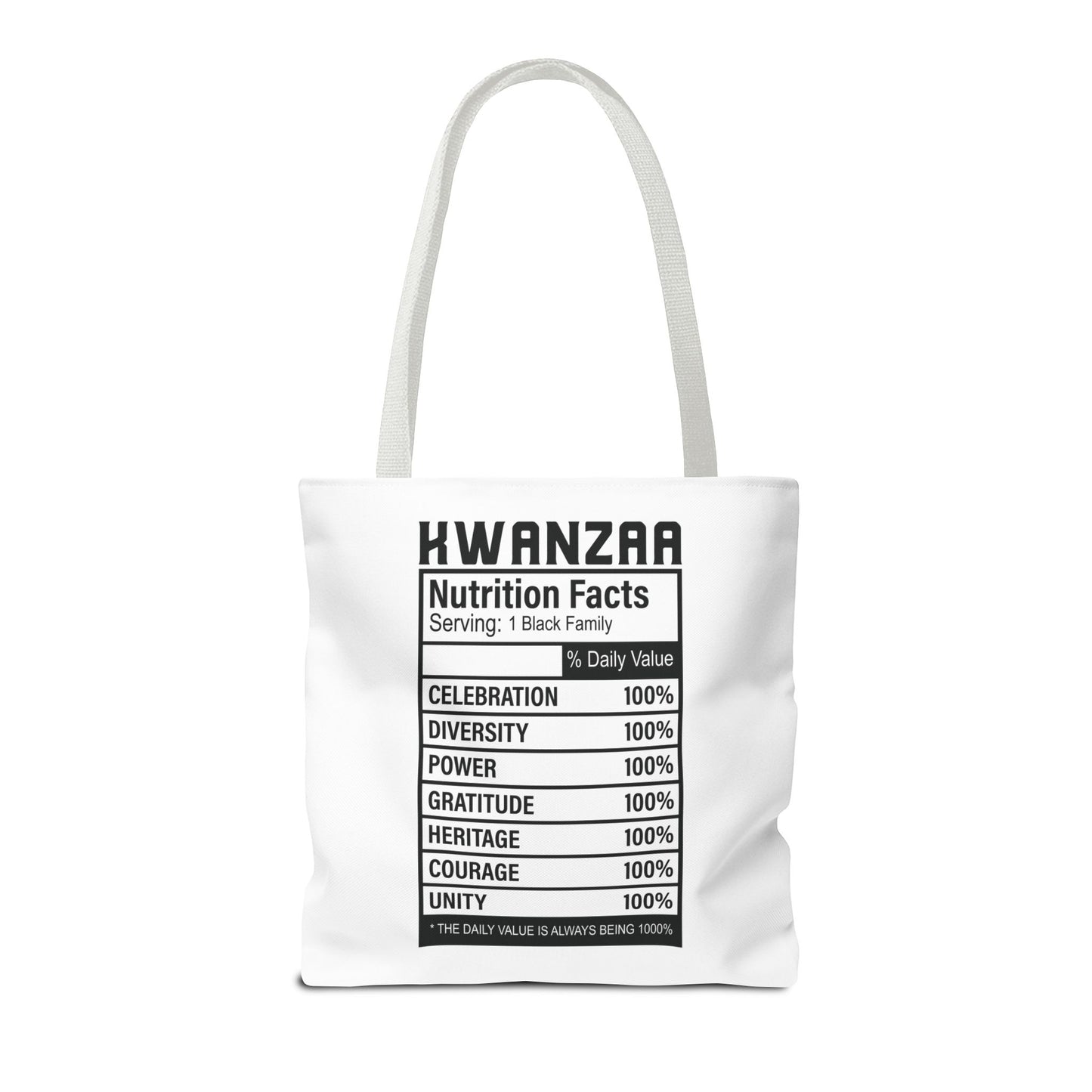 Kwanza Nutritional Facts | Tote Bag | White