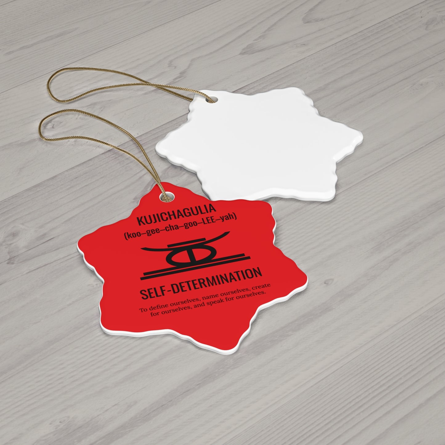 Kujichagulia (Day 2) | Self Determination | Snowflake Ornament | (Red) |