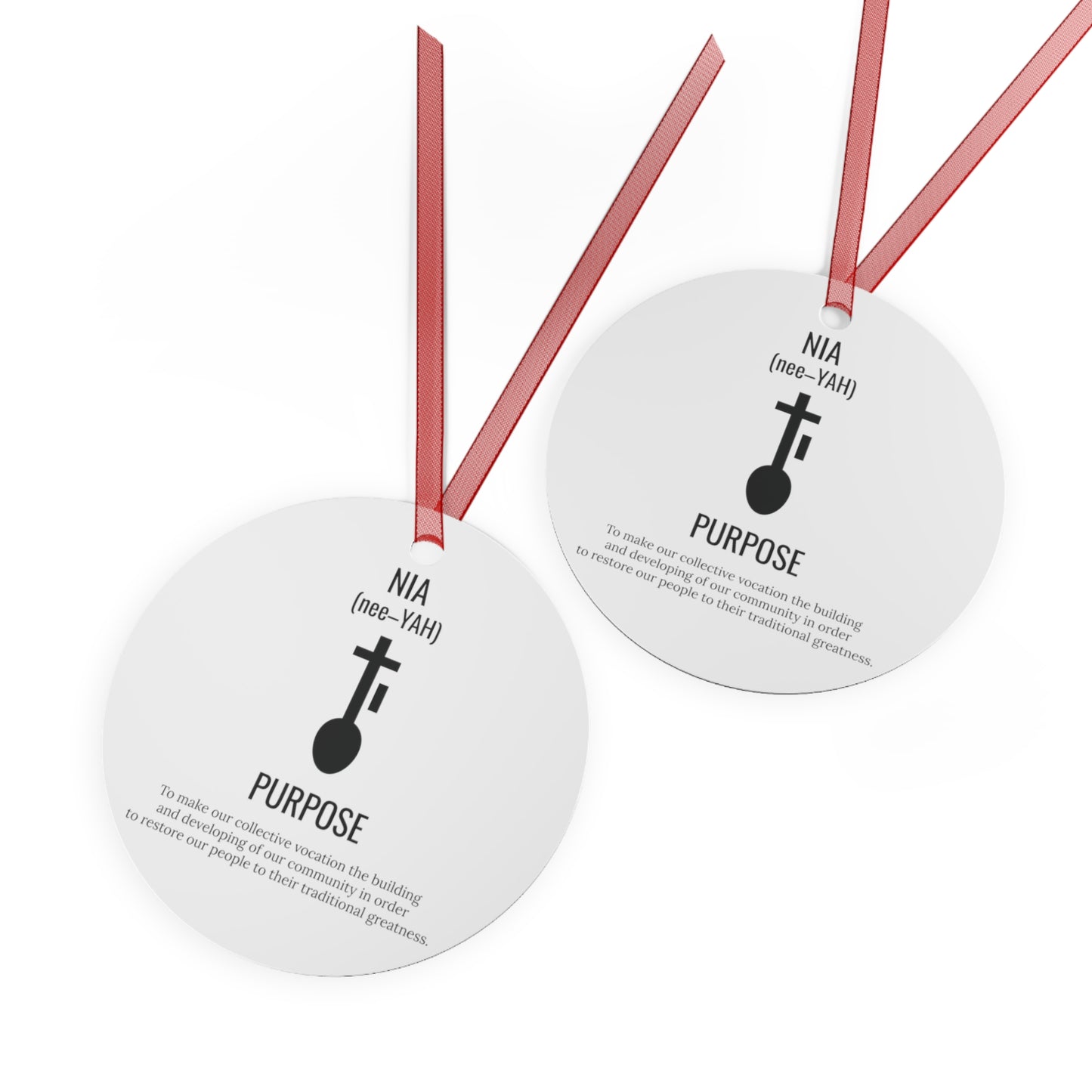 Nia (Day 5) | Purpose | Bell, Tree, Round or Oval Ornament |Metal|