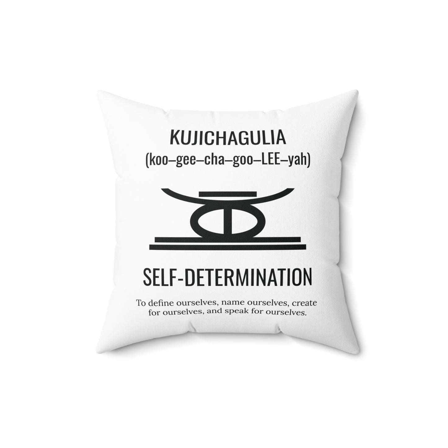 Kujichagulia (Day 2) | Square Pillow |White|