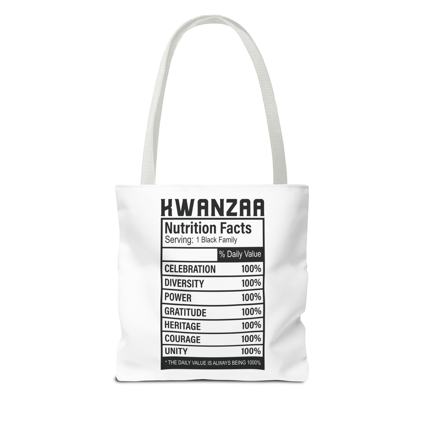 Kwanza Nutritional Facts | Tote Bag | White