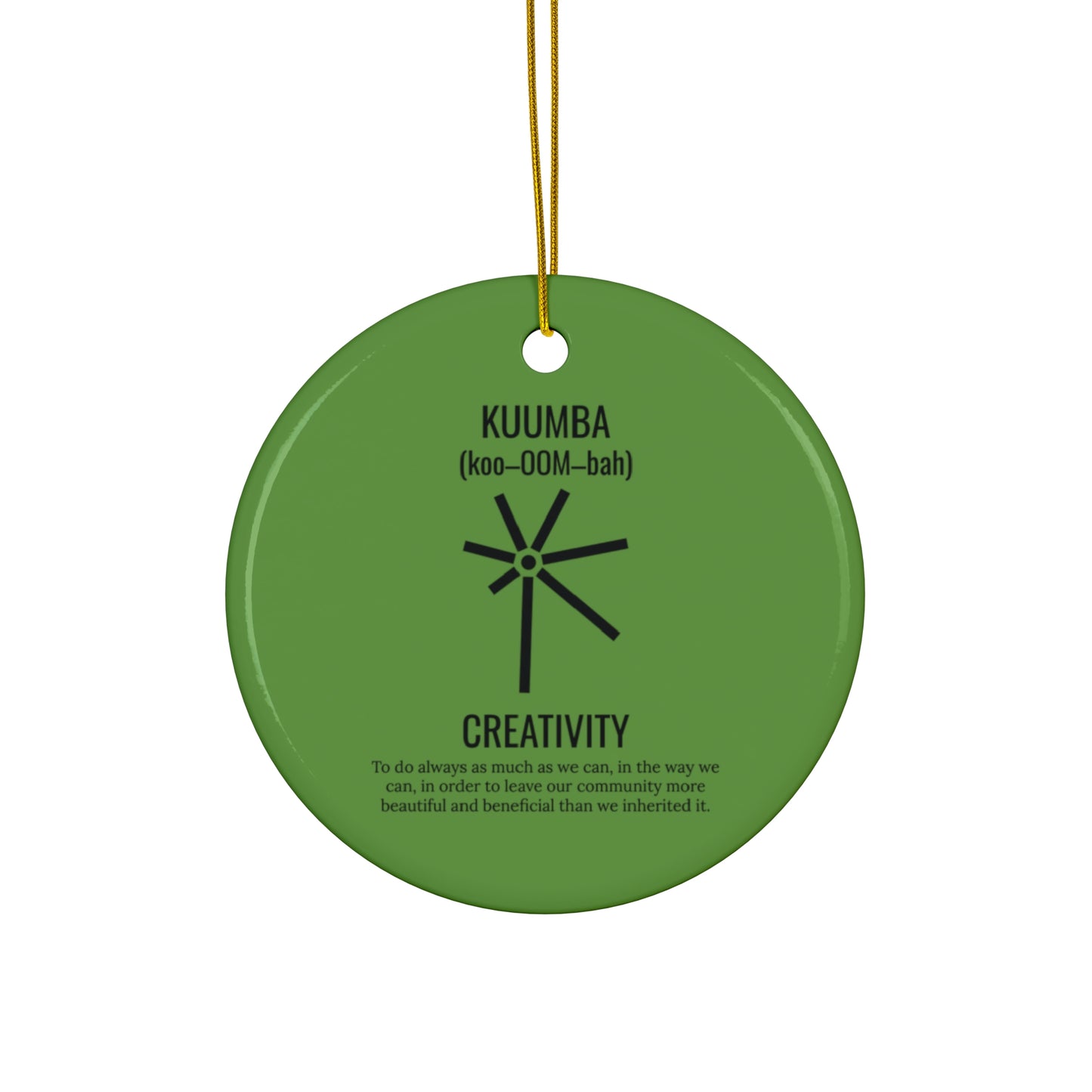 Kuumba (Day 6) | Creativity | Circle or Star Ornament | Green