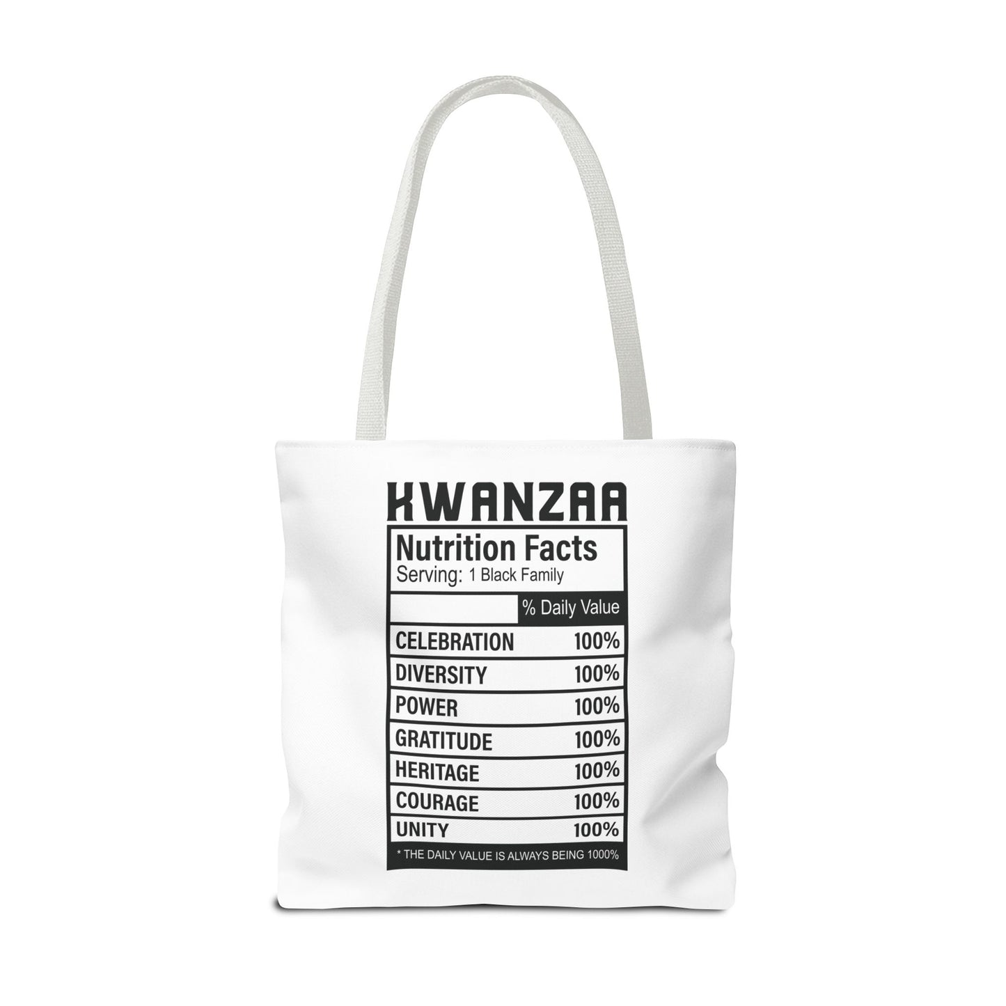 Kwanza Nutritional Facts | Tote Bag | White