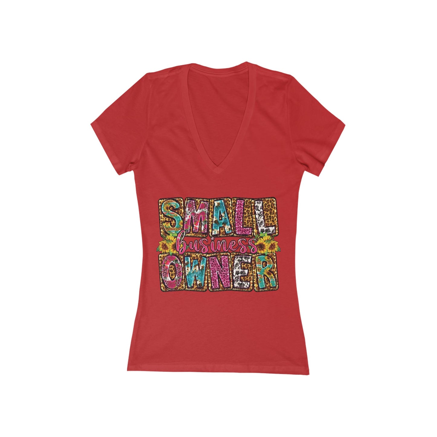 Small Business Owner | Version 2| Women's Short Sleeve Deep V-Neck T