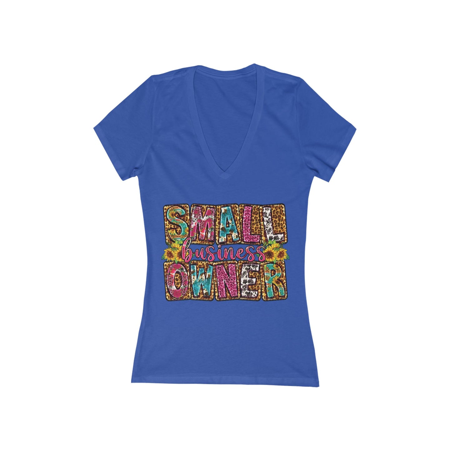 Small Business Owner | Version 2| Women's Short Sleeve Deep V-Neck T