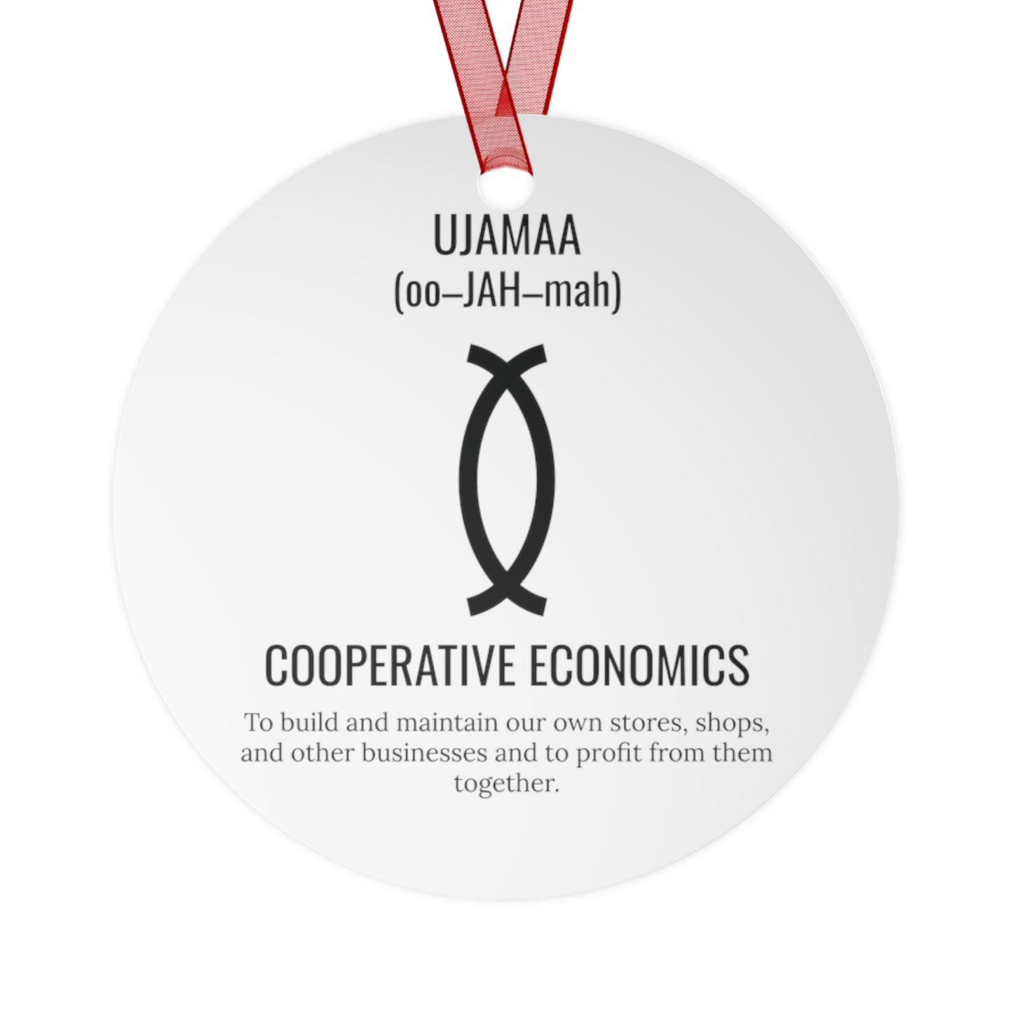 Ujamaa (Day 4) |Cooperative Economics | Bell, Tree, Round or Oval Ornament |Metal|