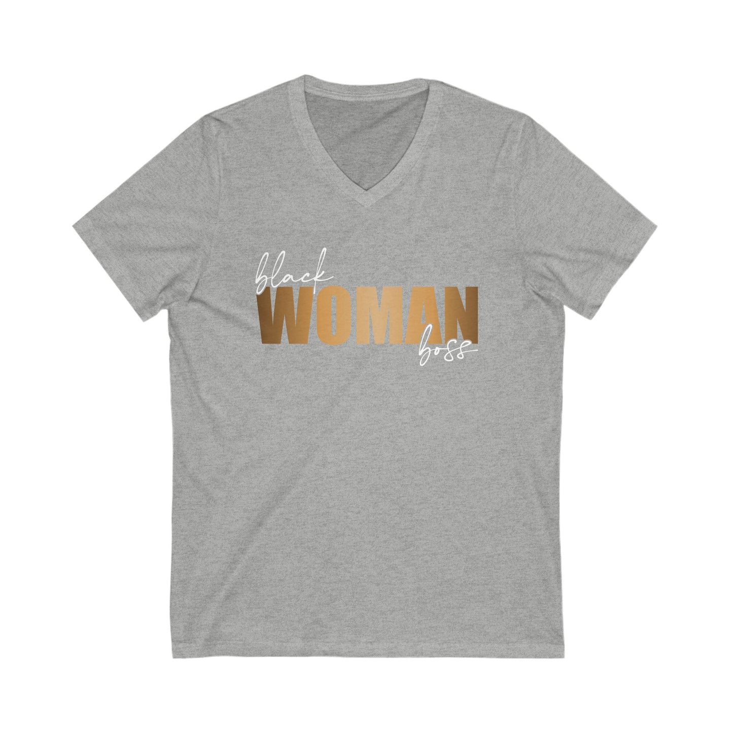 Black Woman Boss| Short Sleeve V-Neck Tee (Unisex)