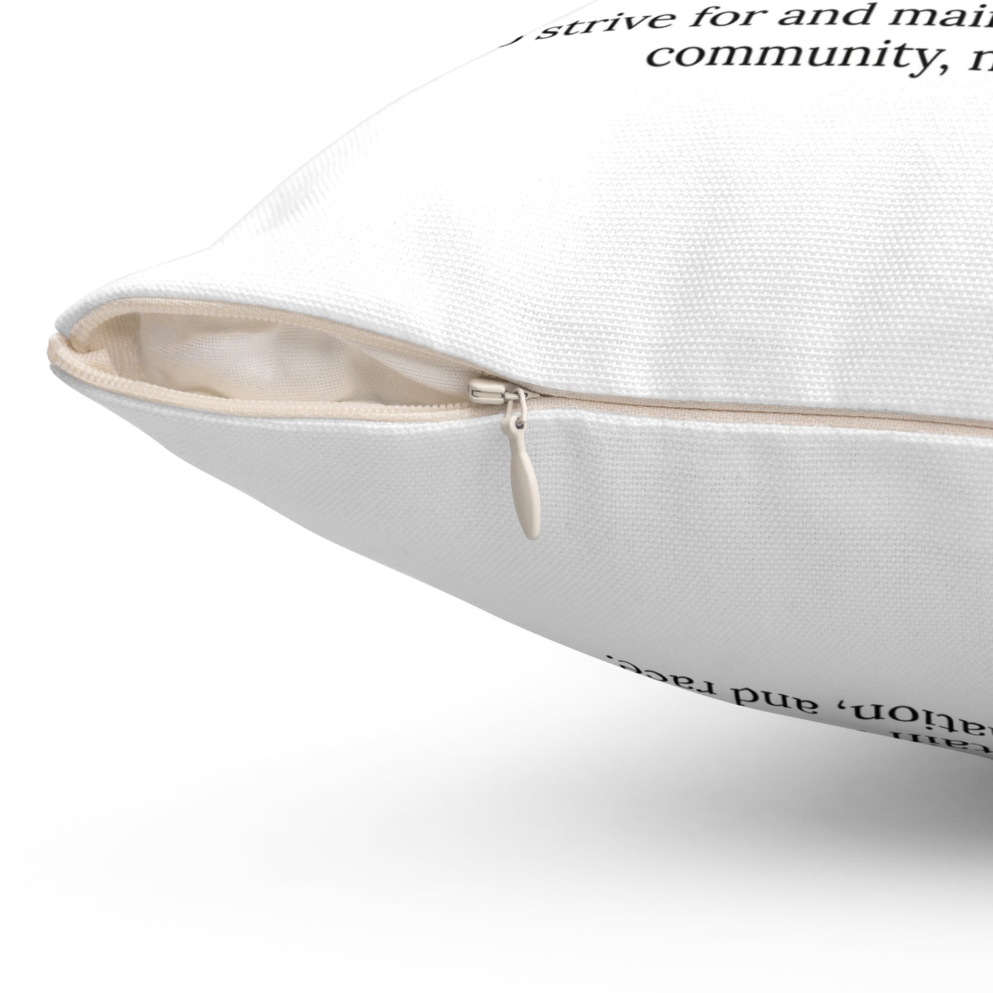 Umoja (Day 1) |Unity | Square Pillow |White |