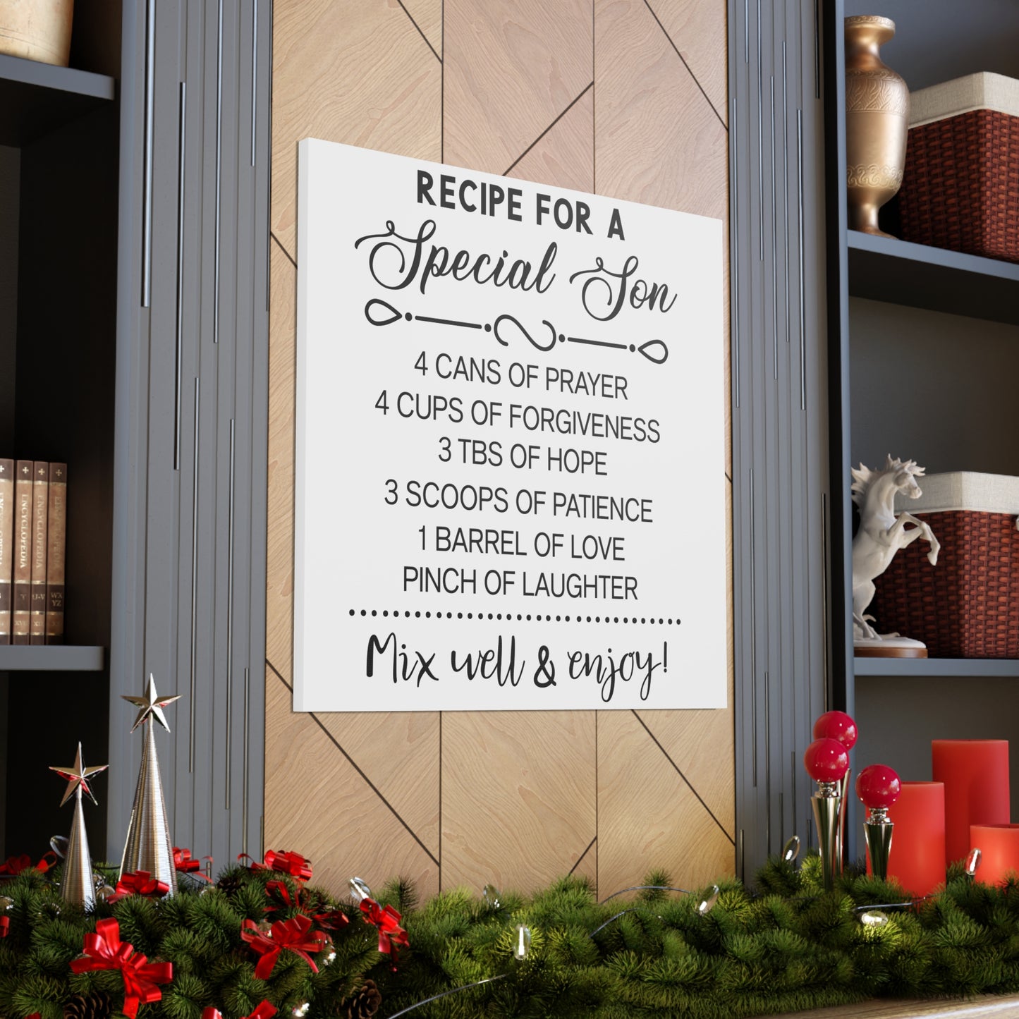 Special Son Recipe | Canvas Gallery Wrap | White Background