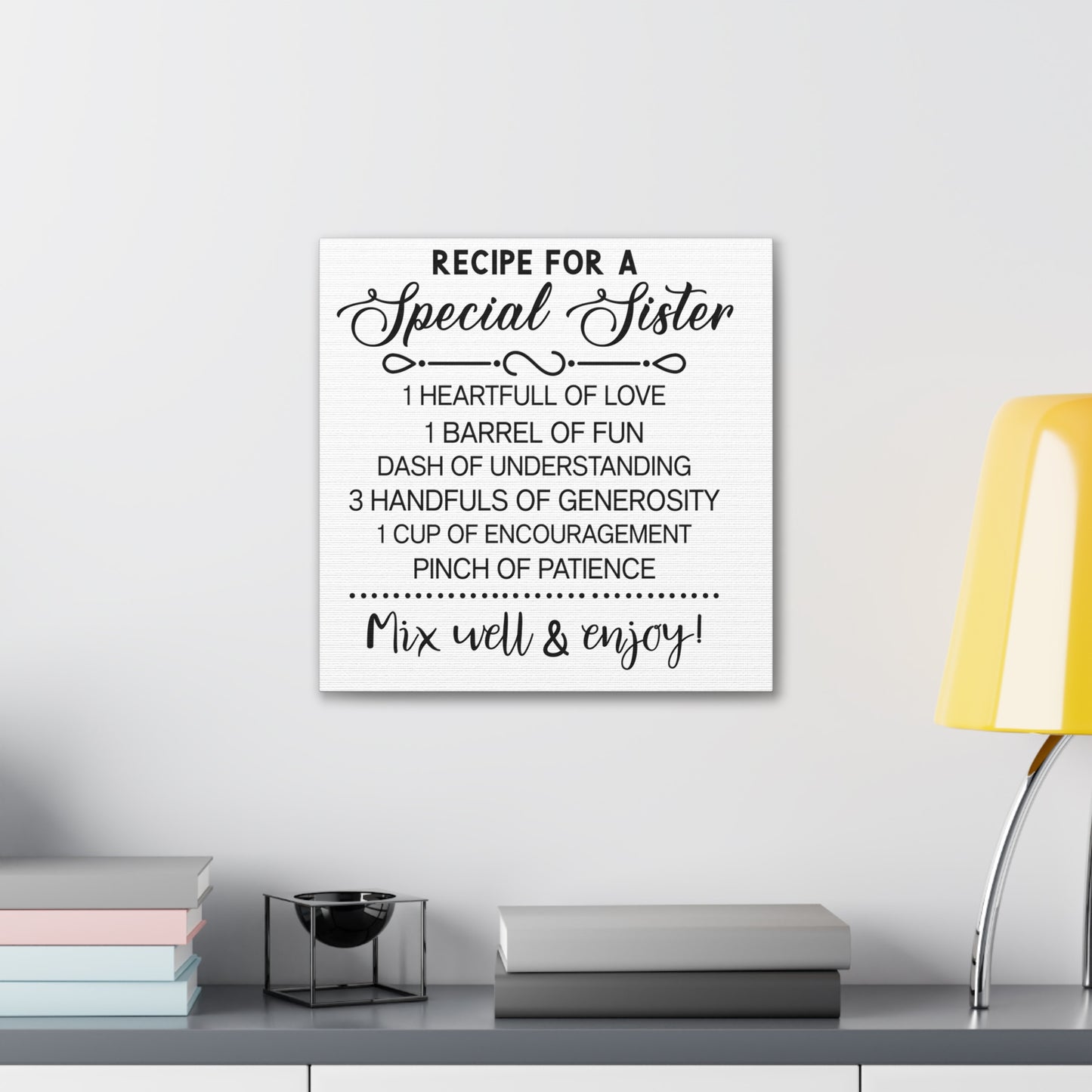 Special Sisters Recipe | Canvas Gallery Wrap | White Background