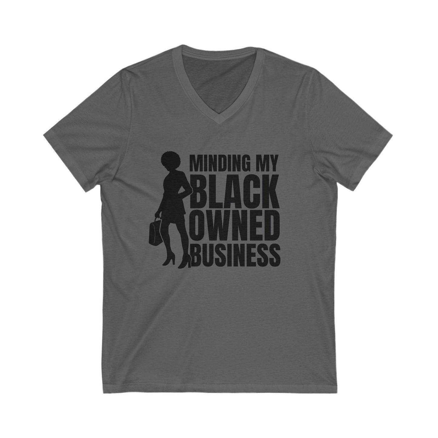 Minding My Black Owned Business | Version 1| Short Sleeve V-Neck Tee (Unisex)