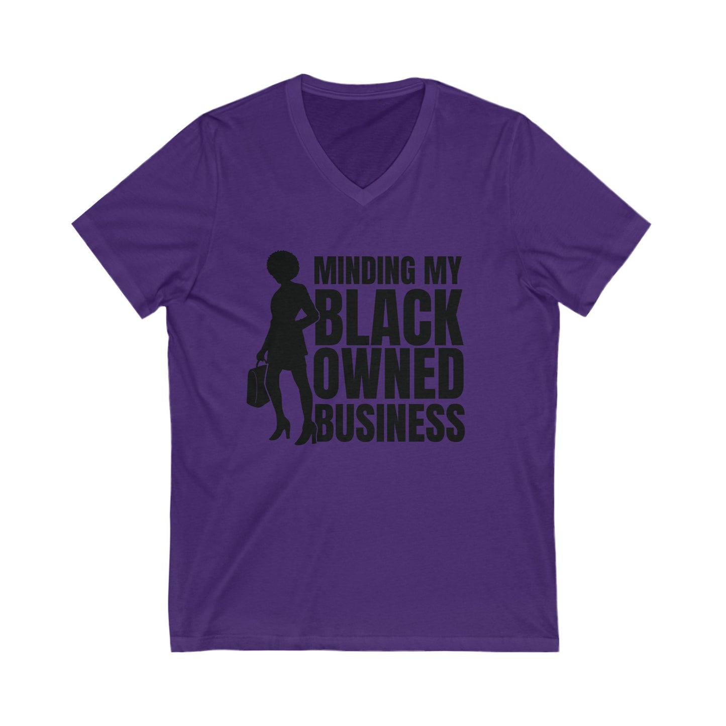 Minding My Black Owned Business | Version 1| Short Sleeve V-Neck Tee (Unisex)