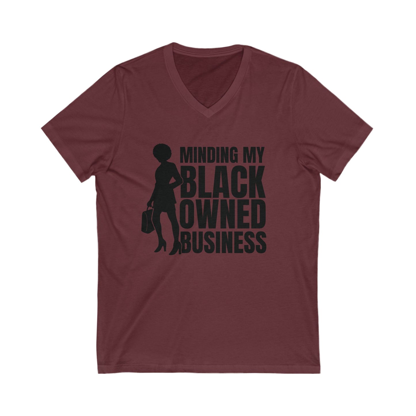 Minding My Black Owned Business | Version 1| Short Sleeve V-Neck Tee (Unisex)