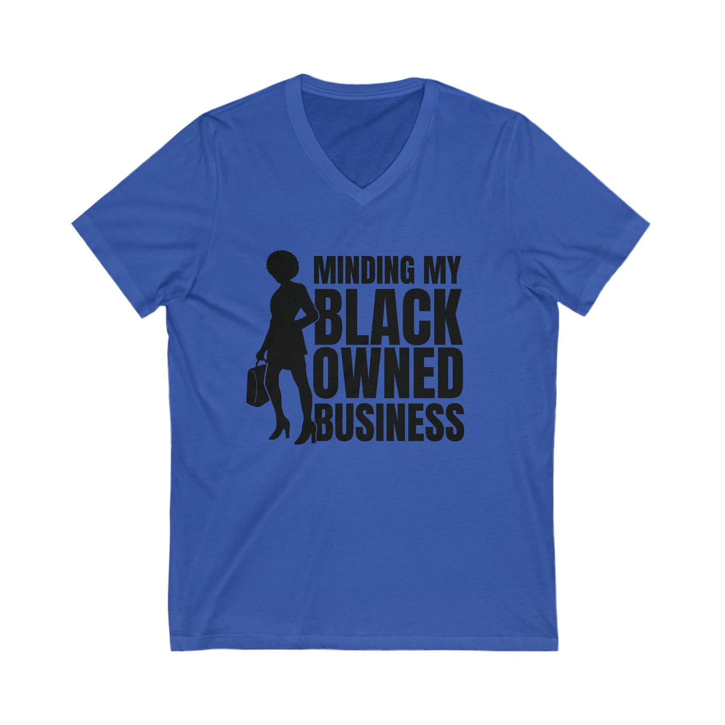 Minding My Black Owned Business | Version 1| Short Sleeve V-Neck Tee (Unisex)