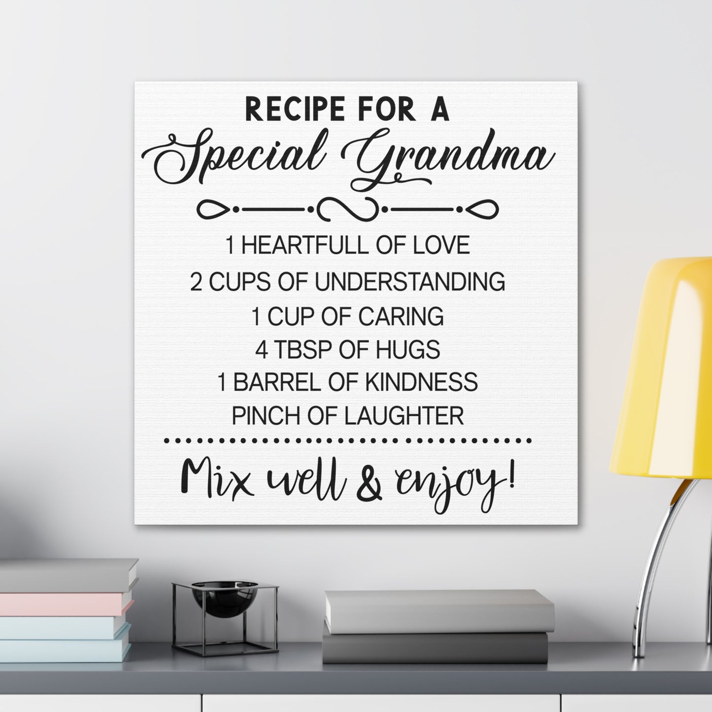 Special Grandma Recipe | Canvas Gallery Wrap | White Background