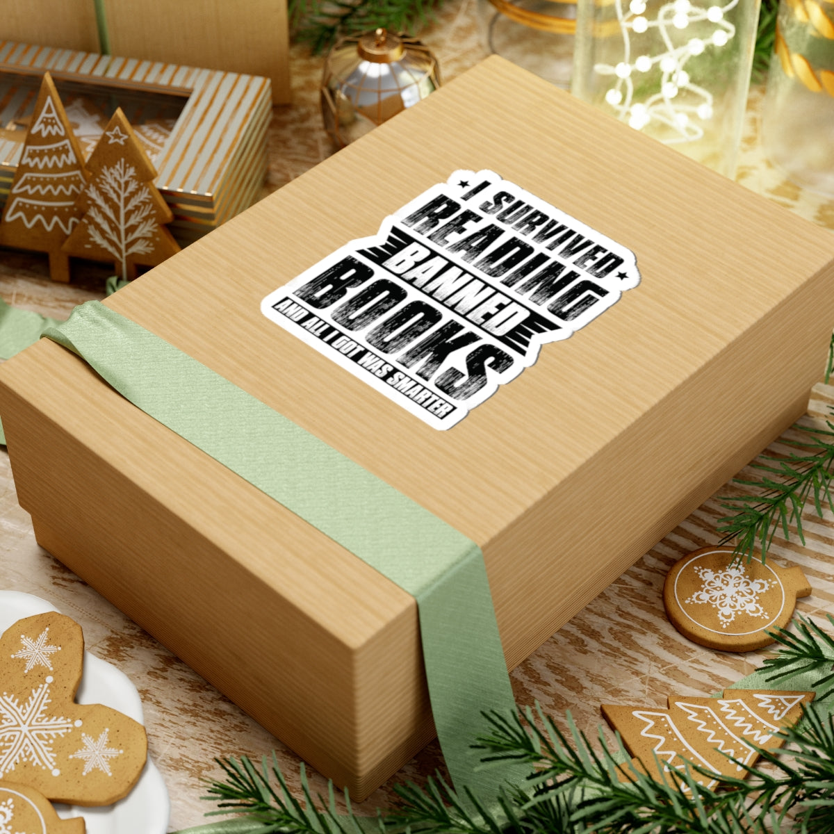I Survived Reading Banned Books | Kriss-Cut Stickers | Black