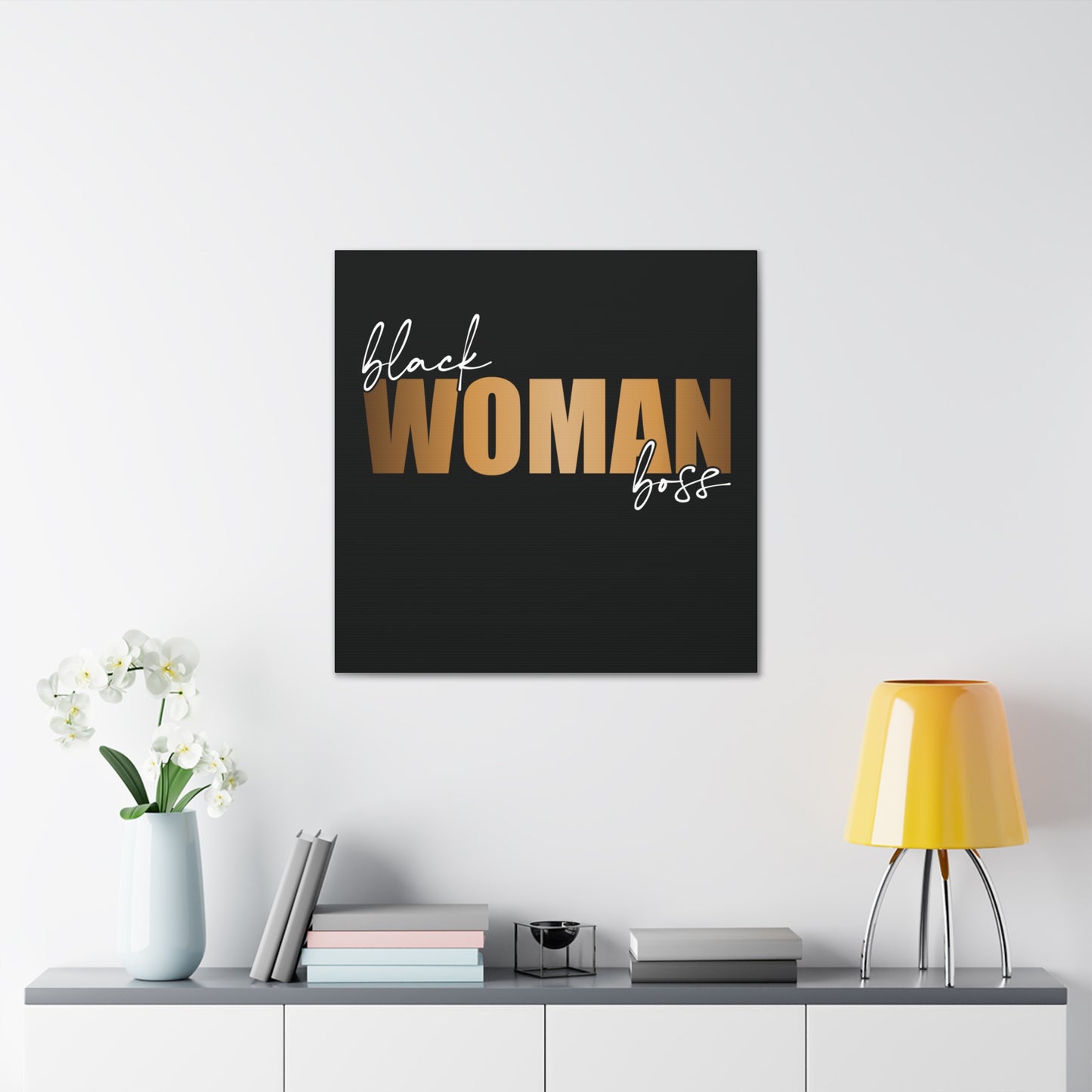 Black Women Boss | Canvas Gallery Wrap | Black Background