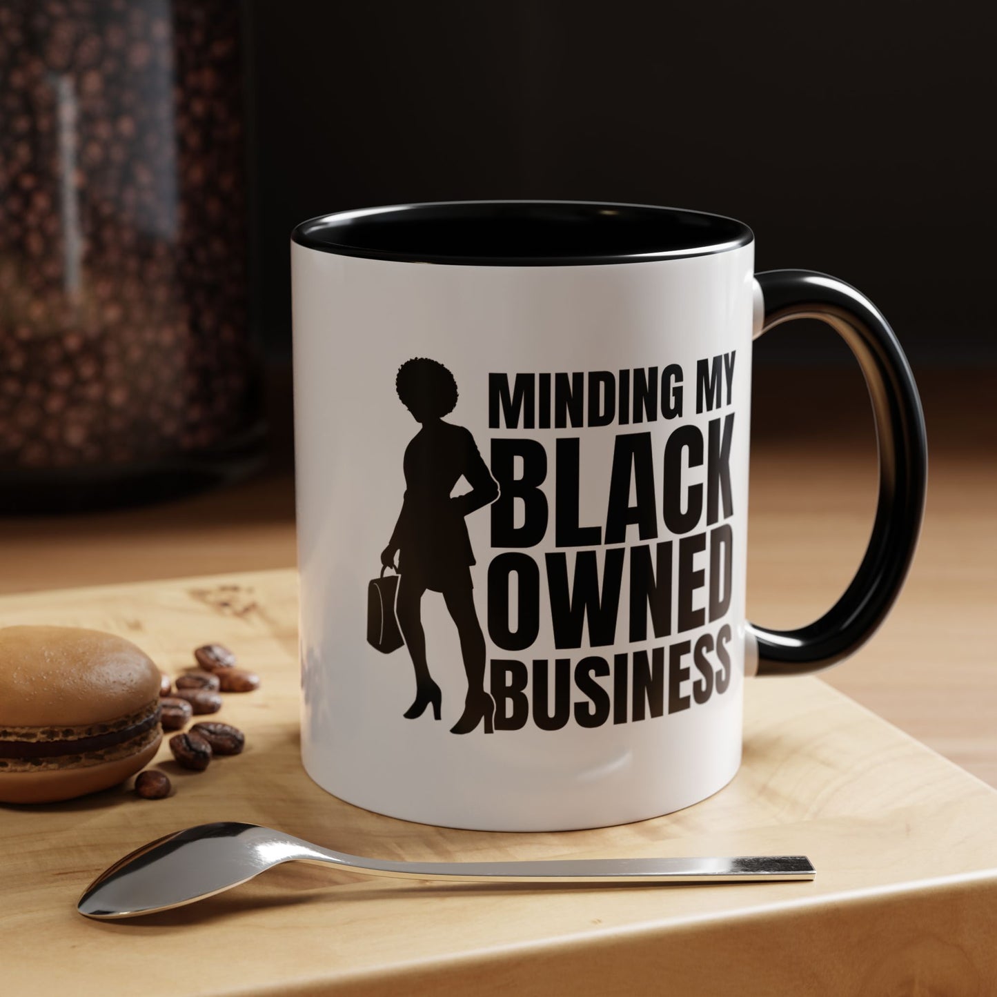 Minding My Black Owned Business | 11oz Mug| Version 1| | White Accent (Various Colors)