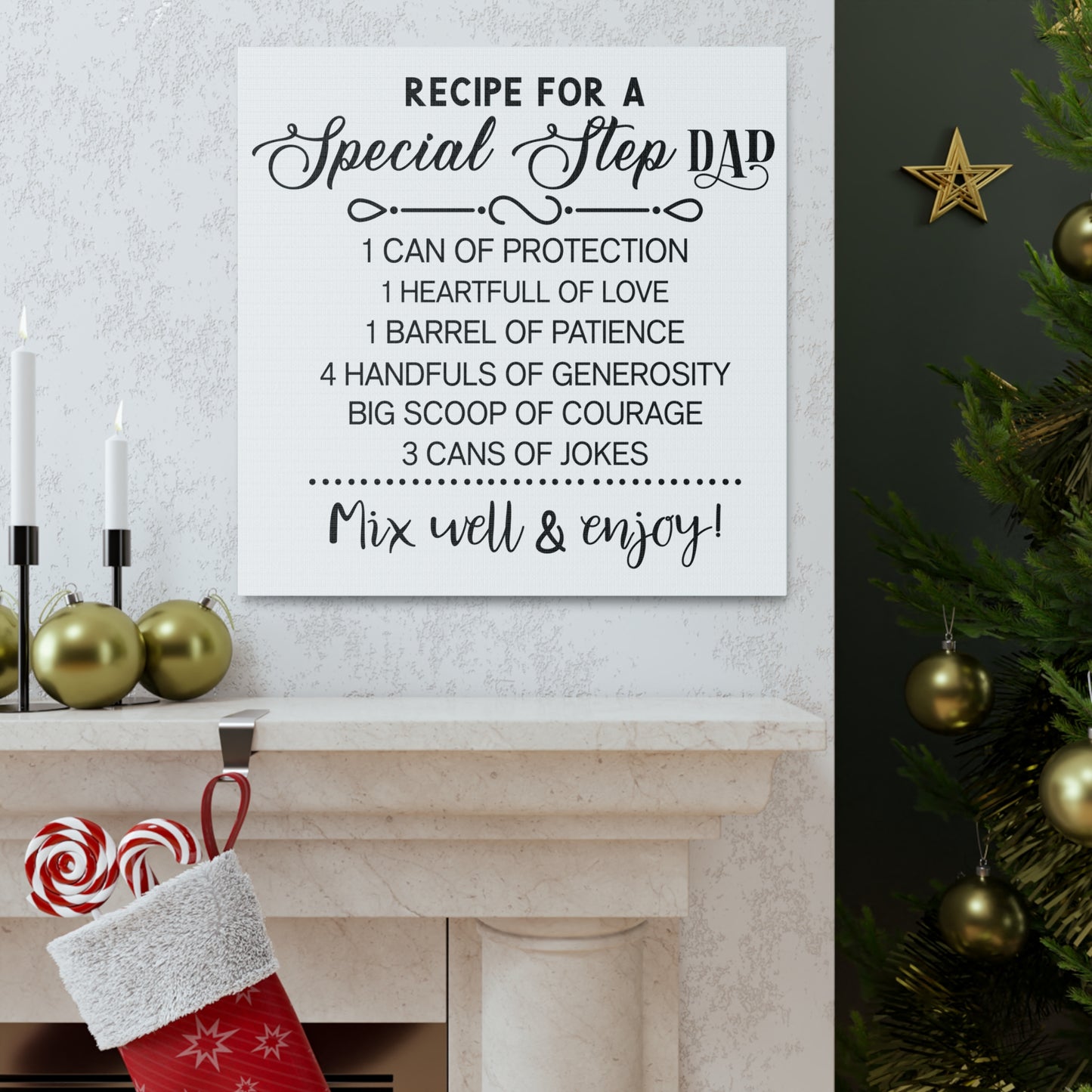 Special Step Dad Recipe | Canvas Gallery Wrap | White Background