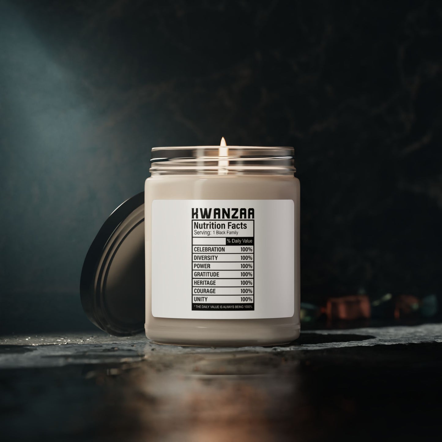 Kwanza Nutritional Facts | Candle |(White Label)| 9 Oz
