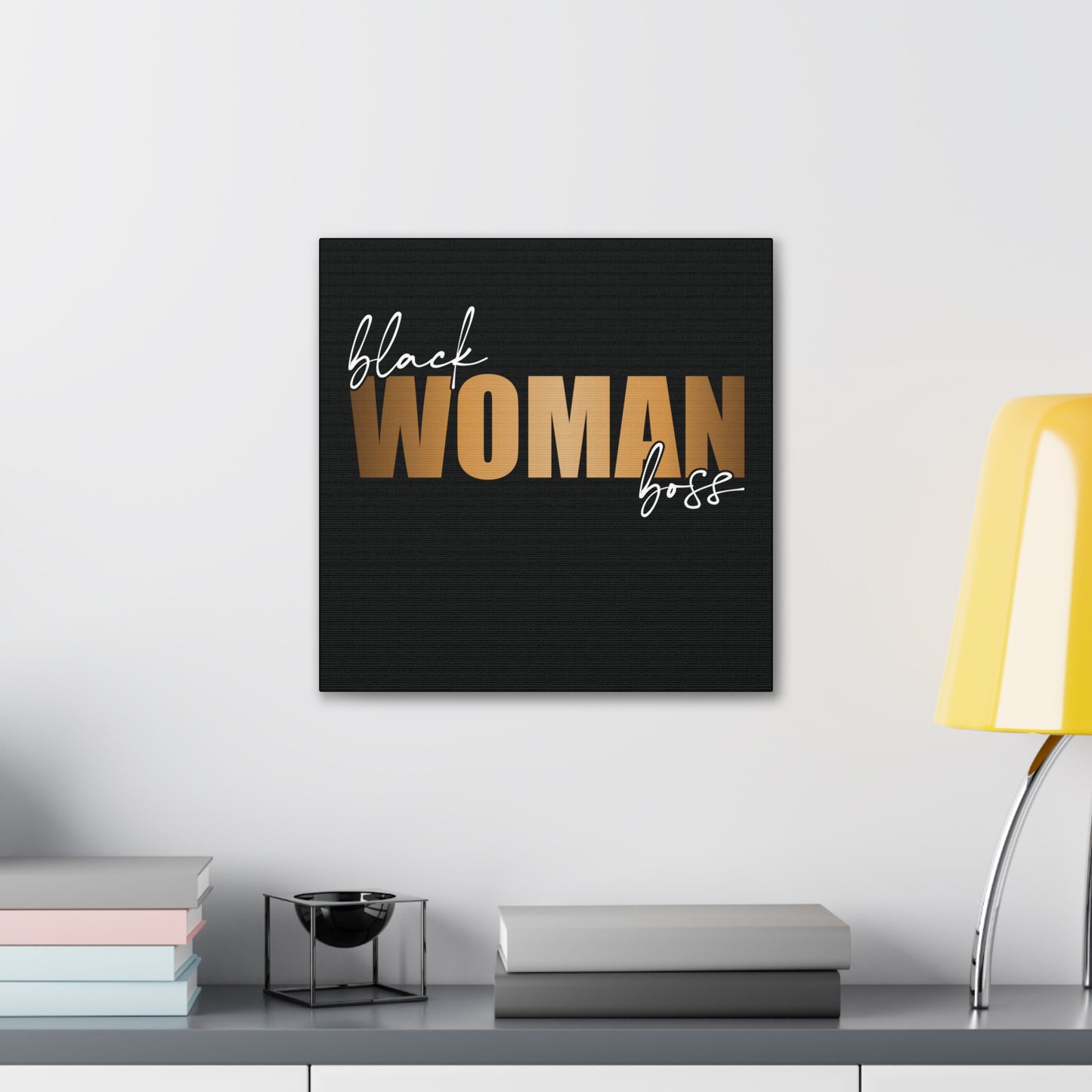 Black Women Boss | Canvas Gallery Wrap | Black Background
