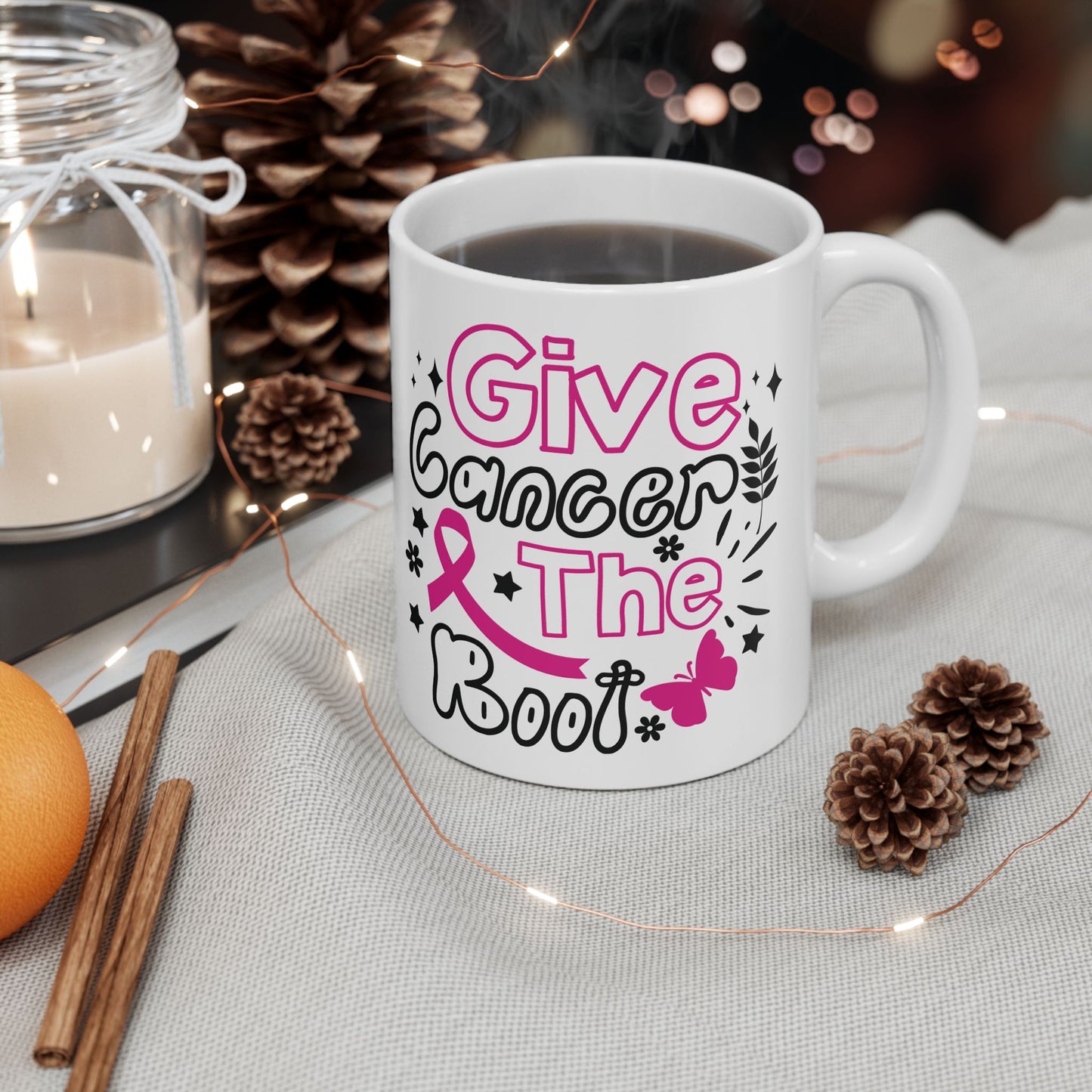 Give Cancer The Boot (Version 1)| Coffee & Tea Mug | 2-Sided Print| 11 Oz