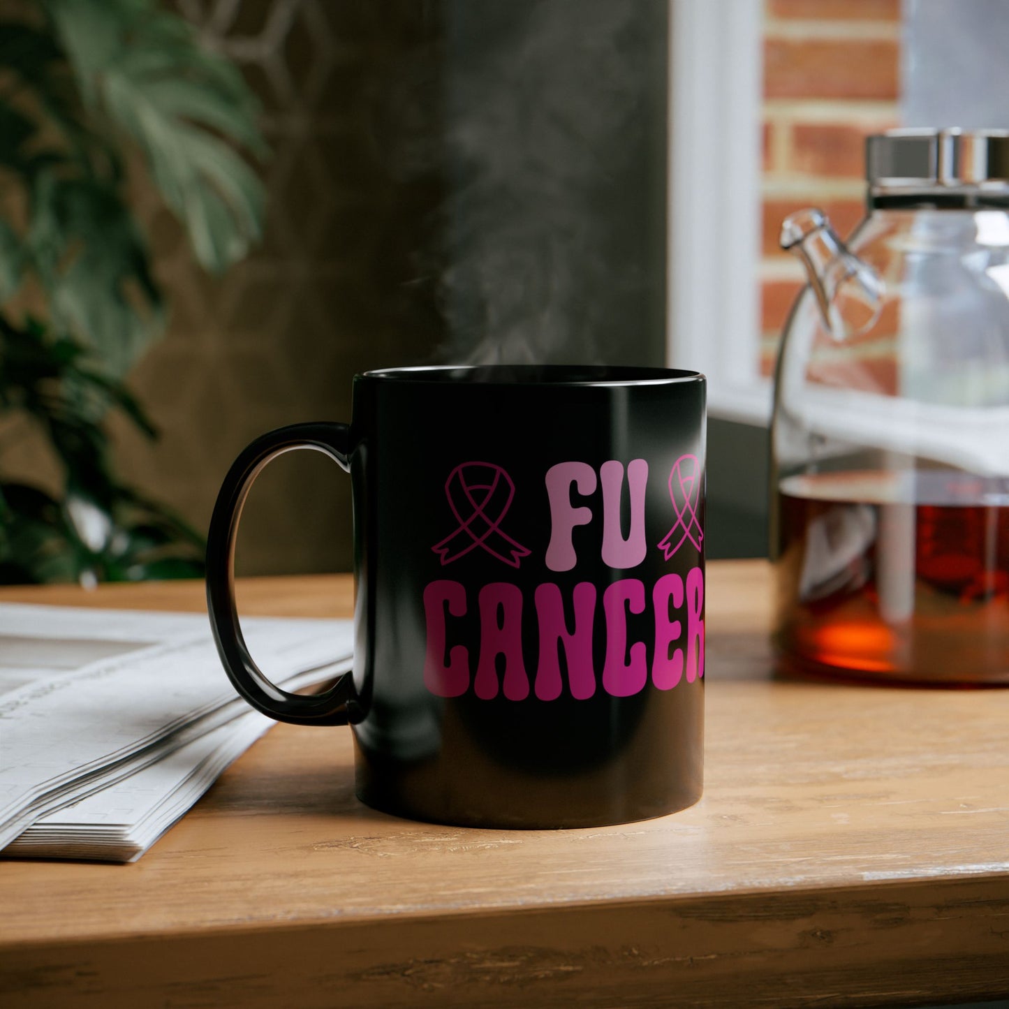 FU Cancer| Coffee & Tea Mug (Black Version)|2-Sided Print| 11 Oz