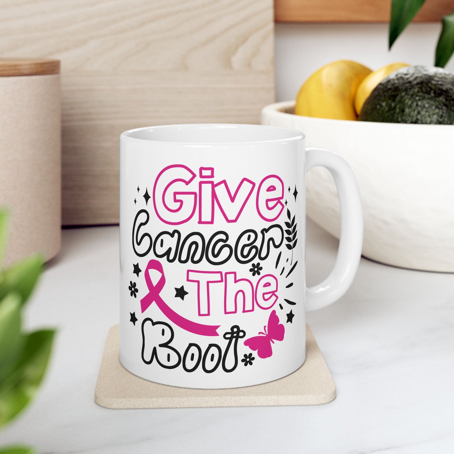 Give Cancer The Boot (Version 1)| Coffee & Tea Mug | 2-Sided Print| 11 Oz