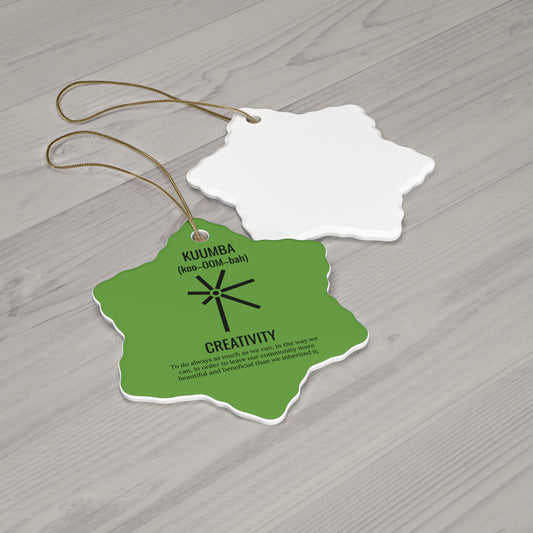 Kuumba (Day 6) | Creativity Snowflake Ornament | Green