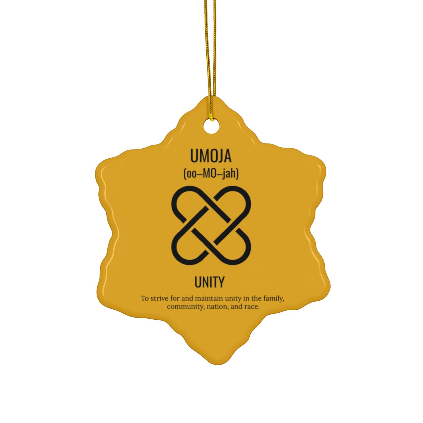 Umoja (Day 1) |Unity | Snowflake Ornament |Yellow