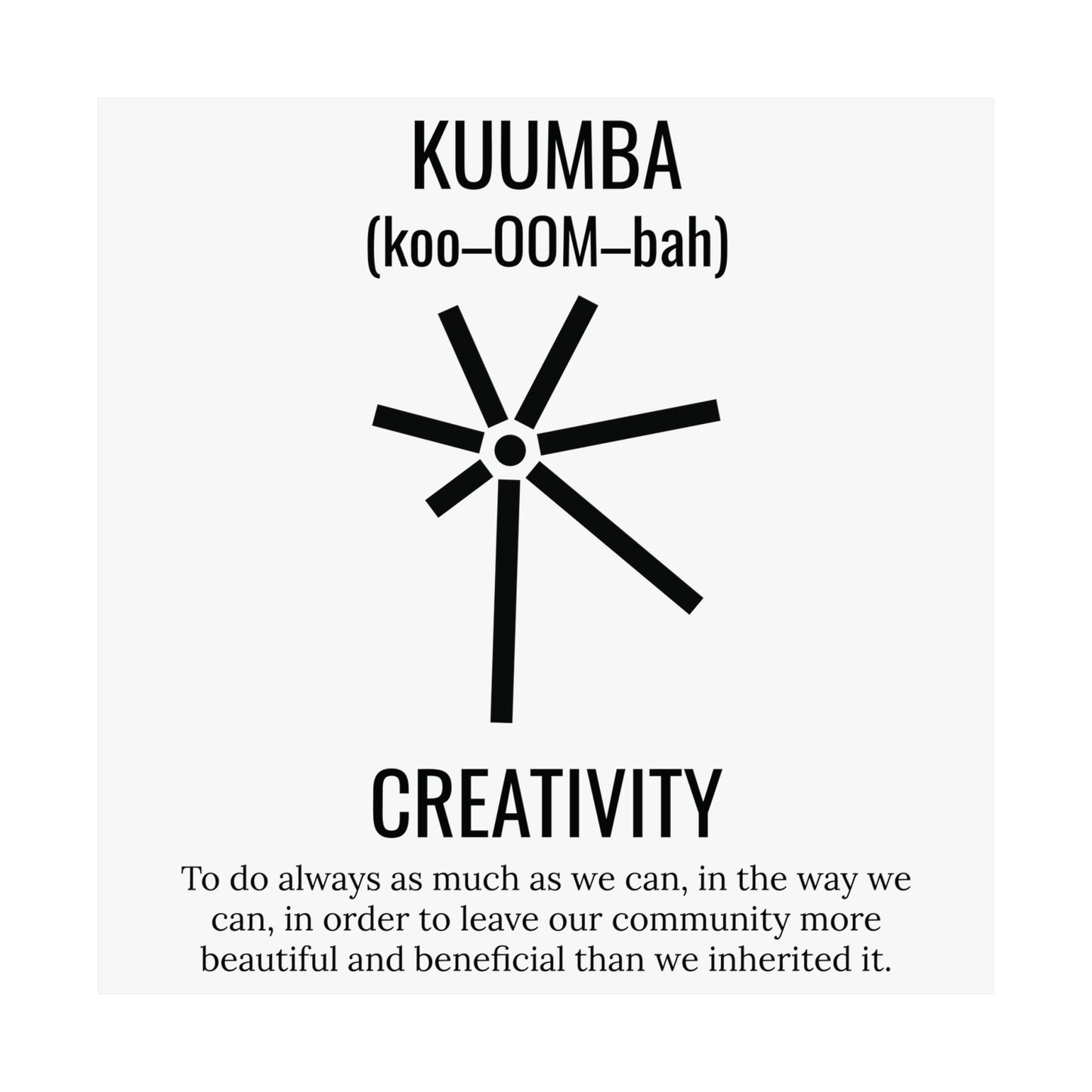 Kuumba (Day 6) | Creativity | Vertical Poster |White|