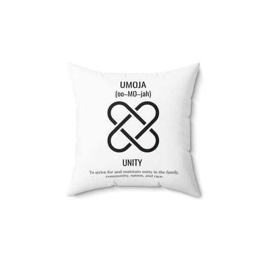 Umoja (Day 1) |Unity | Square Pillow |White |