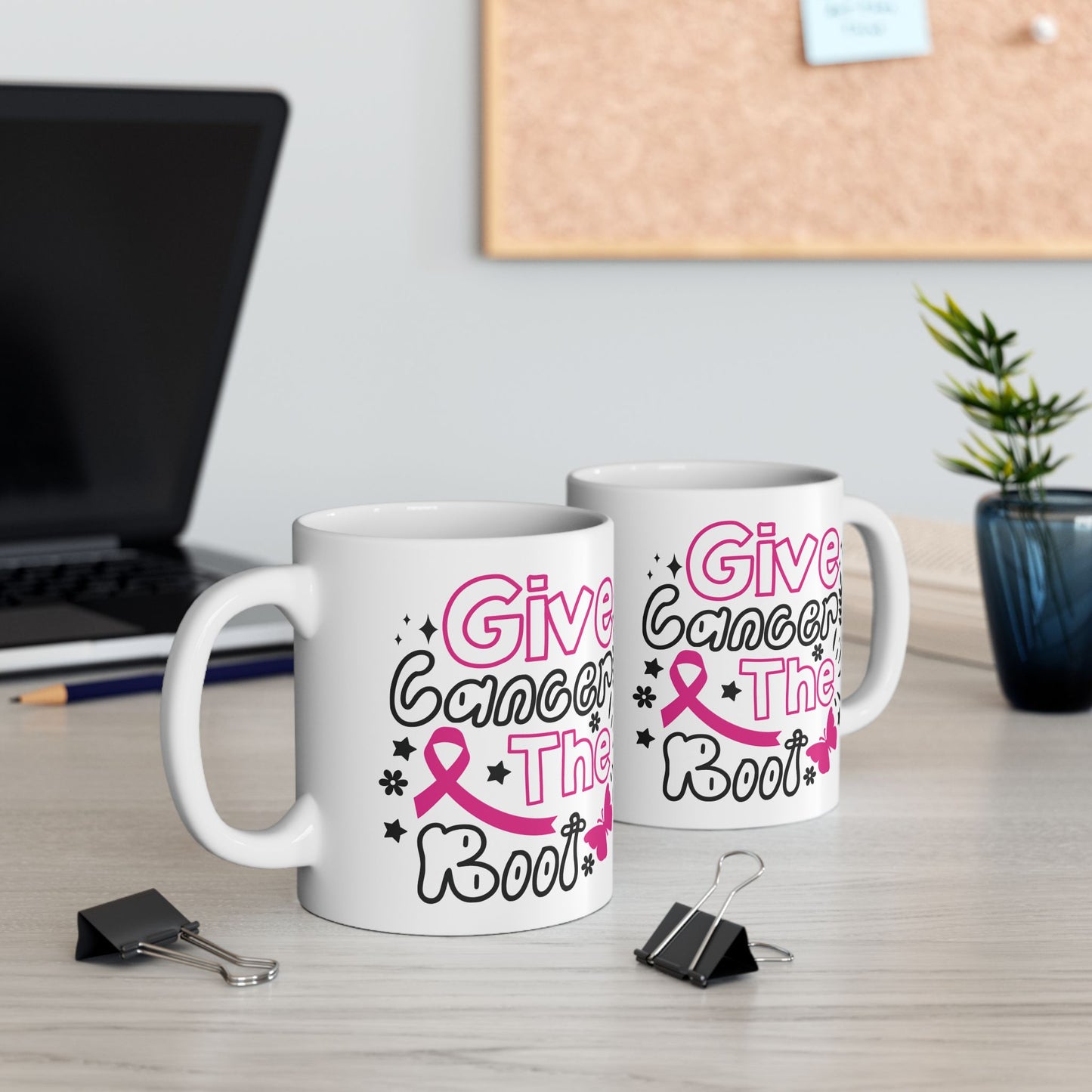 Give Cancer The Boot (Version 1)| Coffee & Tea Mug | 2-Sided Print| 11 Oz