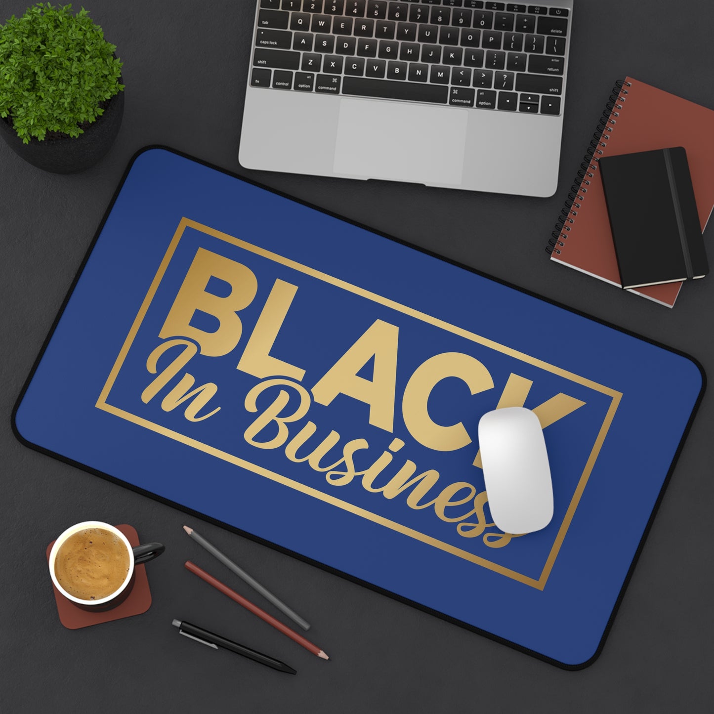 BLACK In Business | Desk Mat | Blue