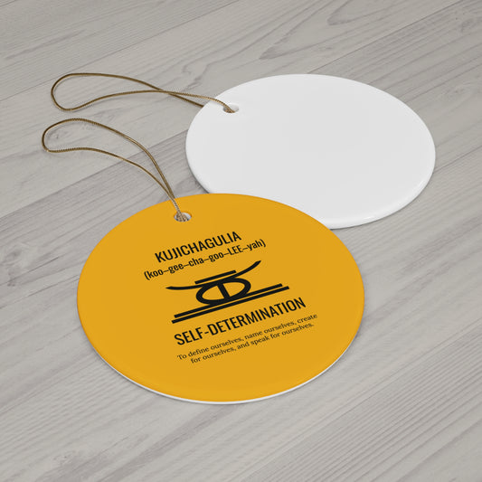 Kujichagulia (Day 2) | Self Determination | Circle or Star Ornament | Yellow
