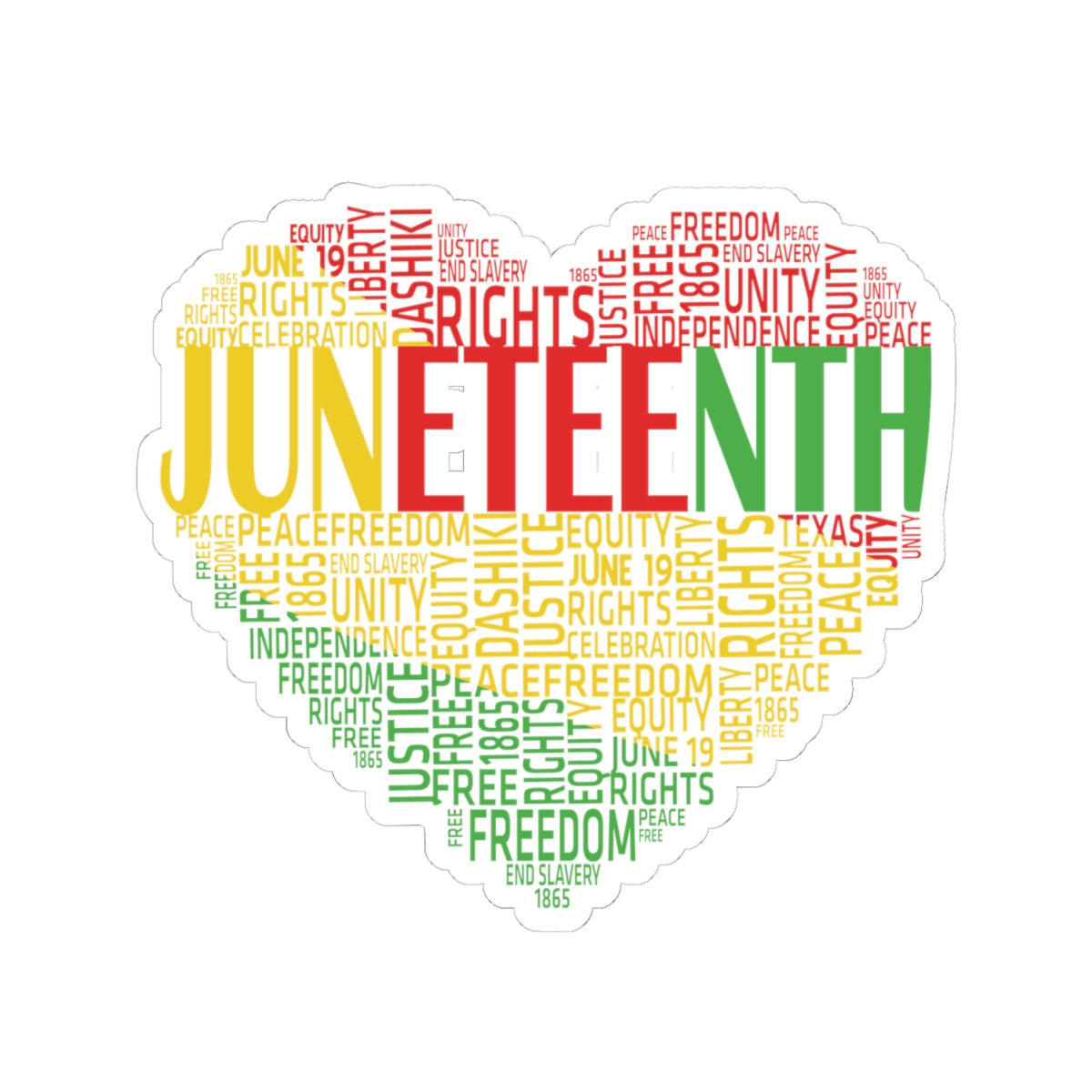 Juneteenth Heart | Kriss-Cut Stickers | Version 1