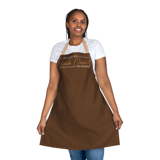 Minding My Black Owned Business |Apron| Brown| Beige Strap |Version 2