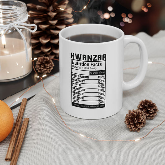 Kwanza Nutritional Facts | 11oz Mug| White |