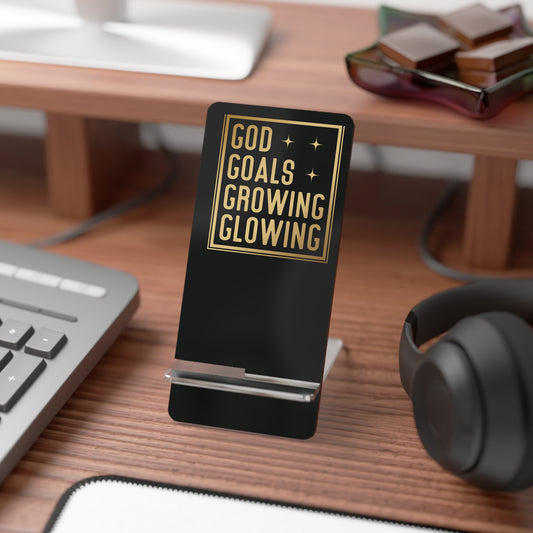 God, Goals, Growing, Glowing | Mobile Display Stand | Black