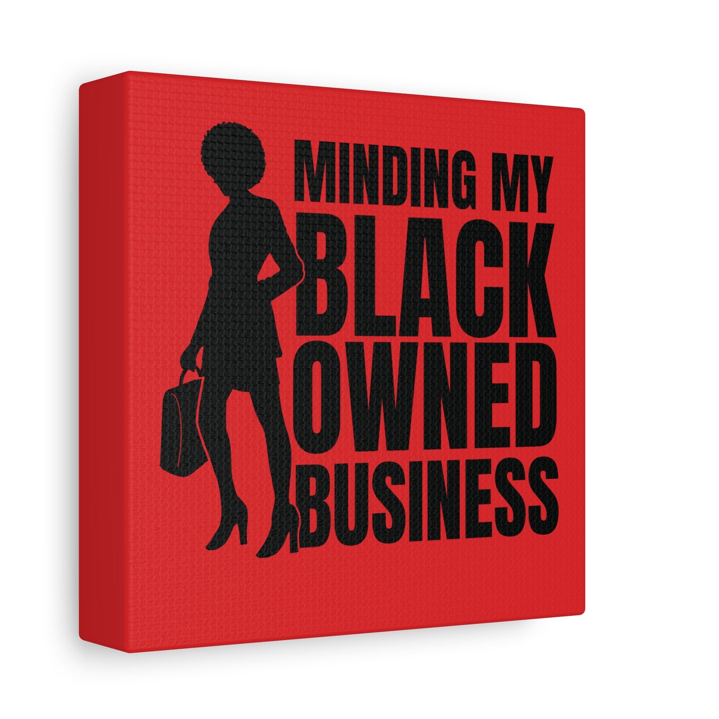 Minding My Black Owned Business | Version 1| Canvas Gallery Wrap | Red Background