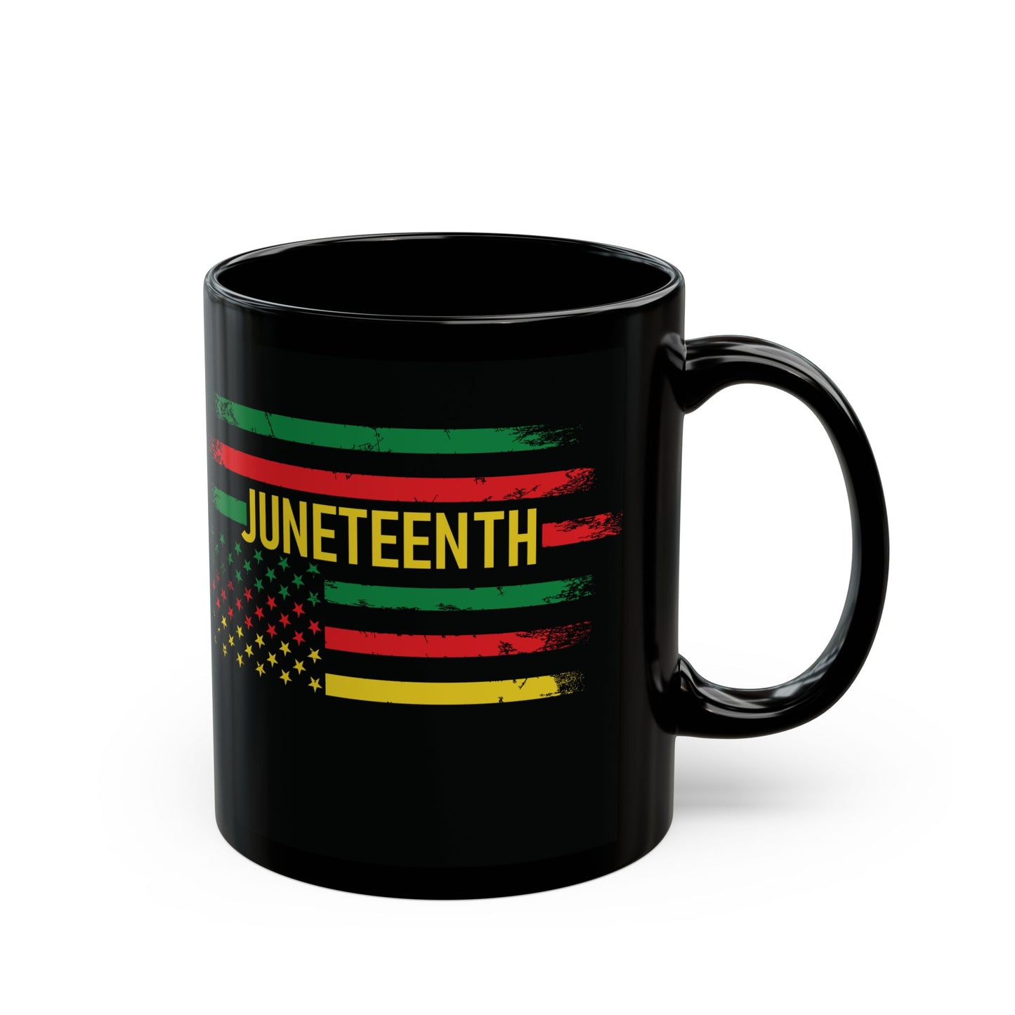 Juneteenth Flag| 11oz or 15 oz Mug| Version 1| Black
