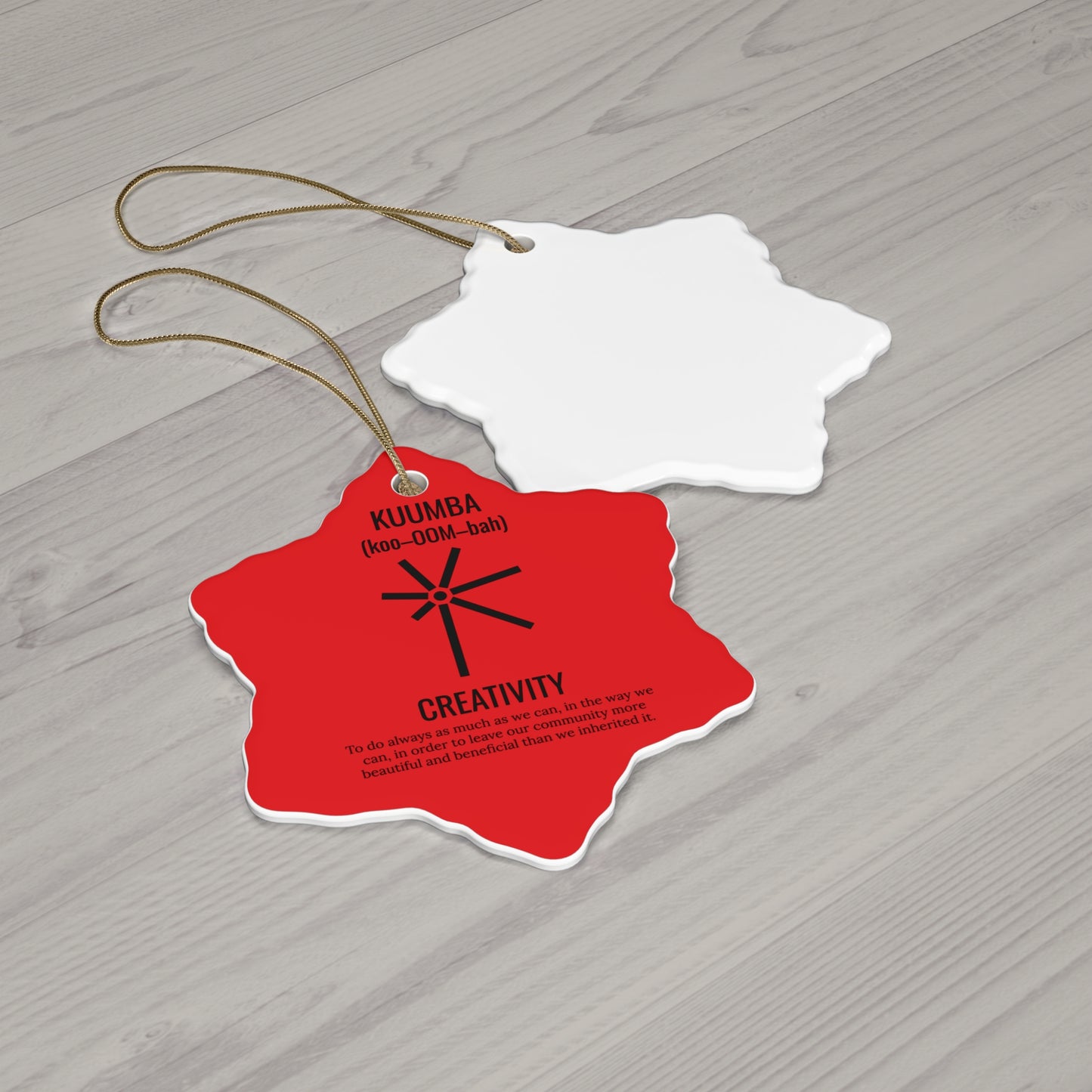 Kuumba (Day 6) | Creativity | Snowflake Ornament | (Red) |