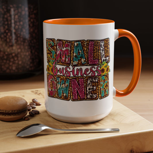 Small Business Owner | 11oz or 15 oz Mug| Version 2| White Accent (Various Colors)