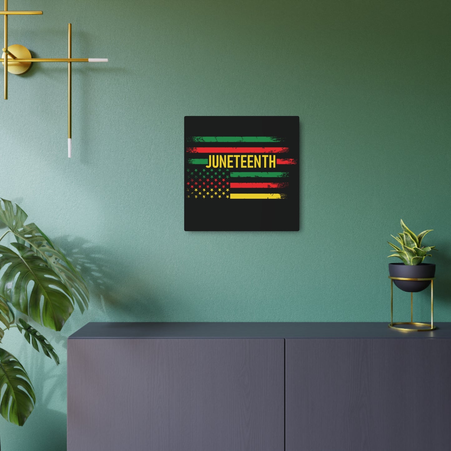 Juneteenth Flag | Version 1| Metal Art Sign |Version 1| Black Background