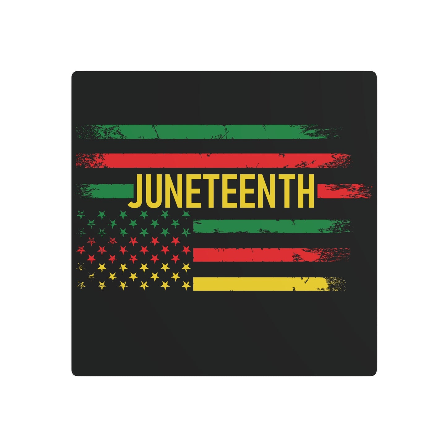 Juneteenth Flag | Version 1| Metal Art Sign |Version 1| Black Background