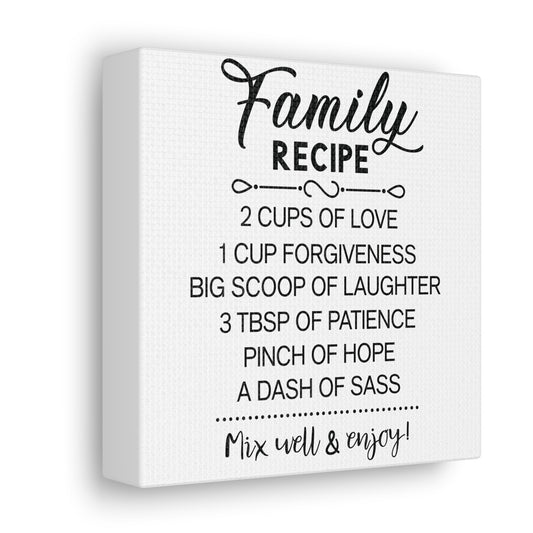 Family Recipe | Canvas Gallery Wrap | White Background