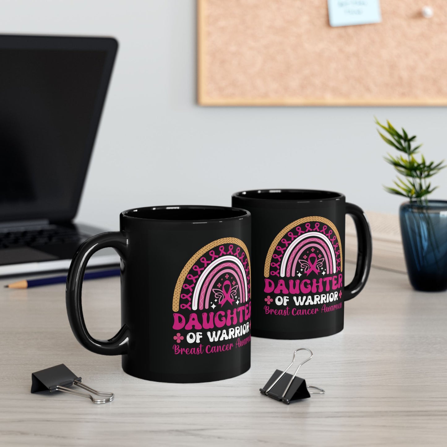 Breast Cancer Awareness Daughter (Black Version | Coffee & Tea Mug | 2-Sided Print| 11 Oz