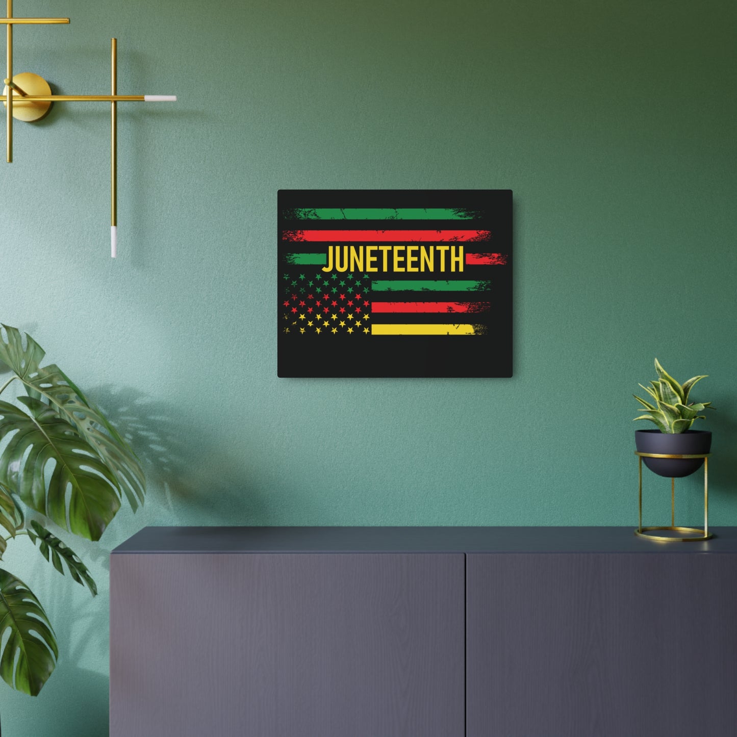 Juneteenth Flag | Version 1| Metal Art Sign |Version 1| Black Background