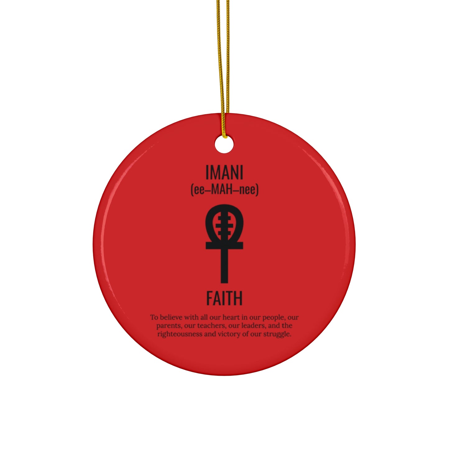 Imani (Day 7) Faith | Ornament | Circle or Star Ornament | (Red) |
