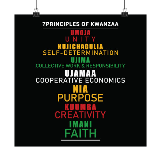Kwanza Principles | Vertical Poster |Black|